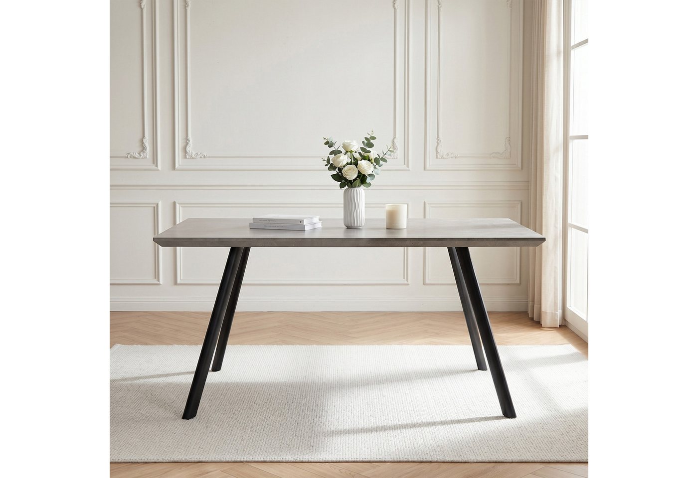 Jiexi Esstisch Moderner Esstisch, 120 cm × 73 cm, Tischplatte aus MDF, stabile Beine – Bild 2 von 5