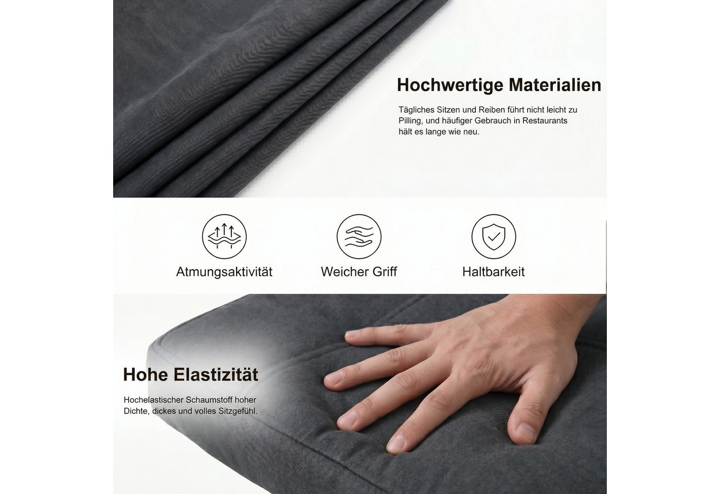 Jiexi Esszimmerstuhl Esszimmerstuhl, moderner Stuhl, hohe Rückenlehne, Schwammkissen – Bild 5 von 5