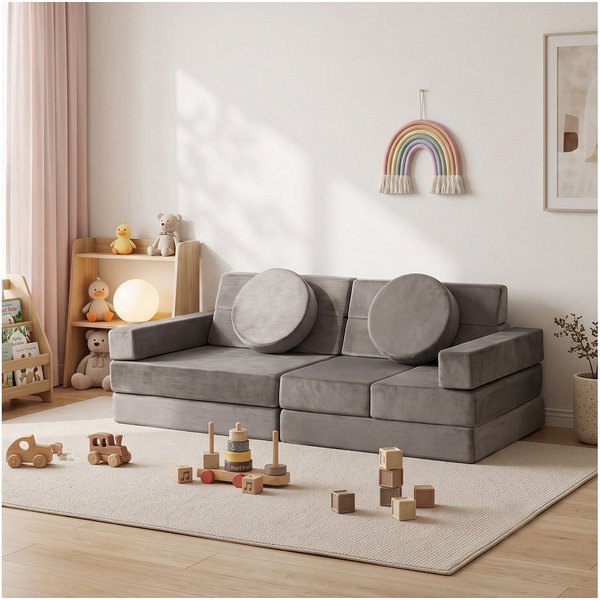 Jiexi Kindersofa Modulares Kindersofa, klappbare Kindercouch für Kinderzimmer