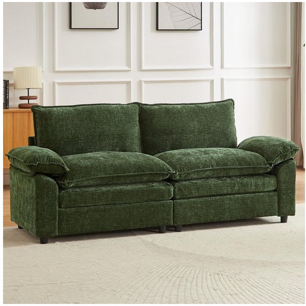 Jiexi Wohnlandschaft Modulares Sofa aus Chenille Freie Kombination Wohnlandschaft