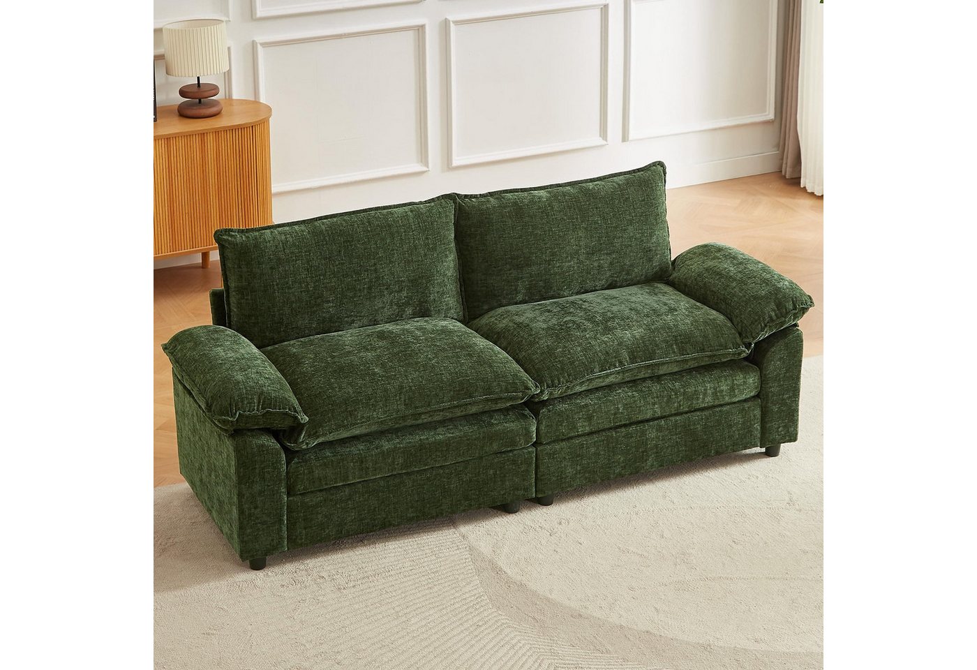 Jiexi Wohnlandschaft Modulares Sofa aus Chenille Freie Kombination Wohnlandschaft – Bild 3 von 5