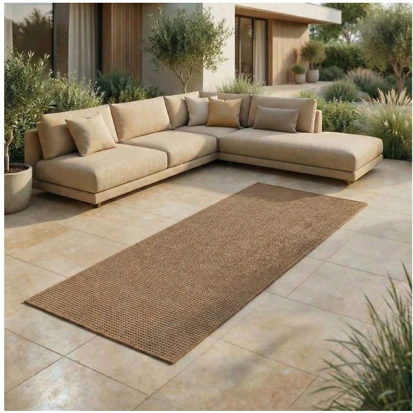 Jimri Outdoorteppich Keywest, Rund, Outdoor Teppich Balkonteppich Terassenteppich
