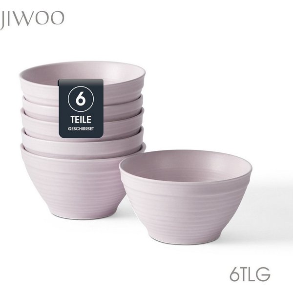 JIWOO Müslischale 6er Ø11,8cm, Frühstückschalen Eisschale Dessertschalen Schale, Keramik, (Schaleset, 6-tlg), Porzellan Hochwertiges Schalen Lila Mikrowellenofe