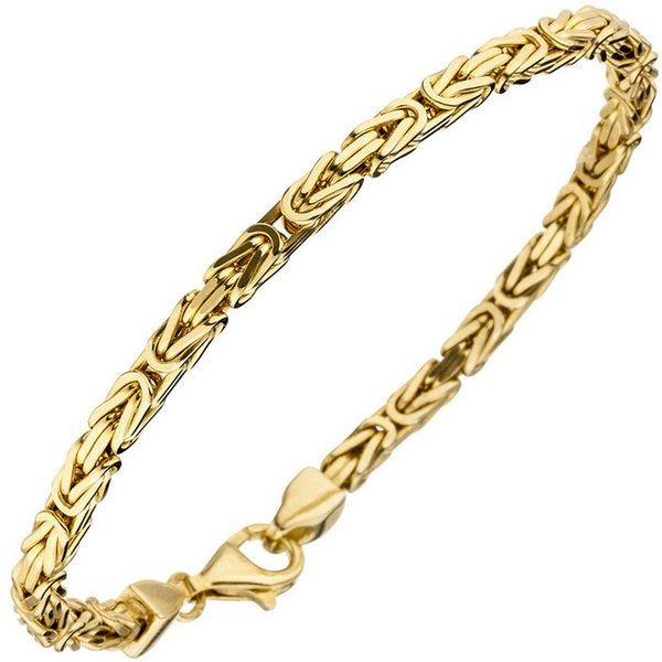 JOBO Armband, Königsarmband 925 Silber vergoldet 19 cm