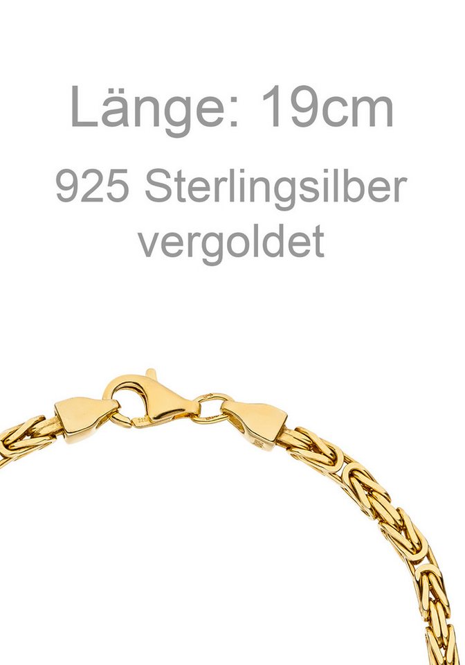 JOBO Armband, Königsarmband 925 Silber vergoldet 19 cm – Bild 4 von 4