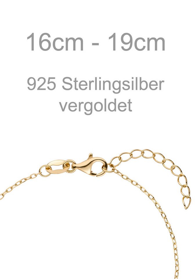 JOBO Armband Glaube Liebe Hoffnung, 925 Silber vergoldet 19 cm – Bild 4 von 5