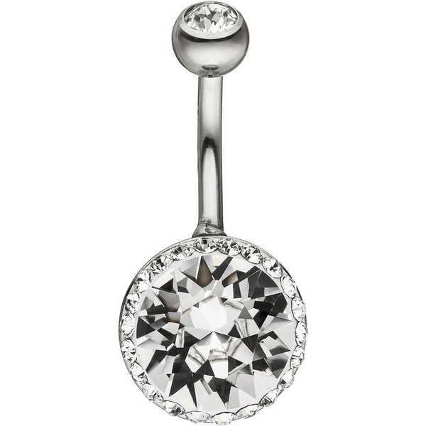 JOBO Bauchnabelpiercing, Edelstahl mit Kristallsteinen