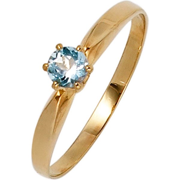 JOBO Fingerring, 585 Gold mit Aquamarin