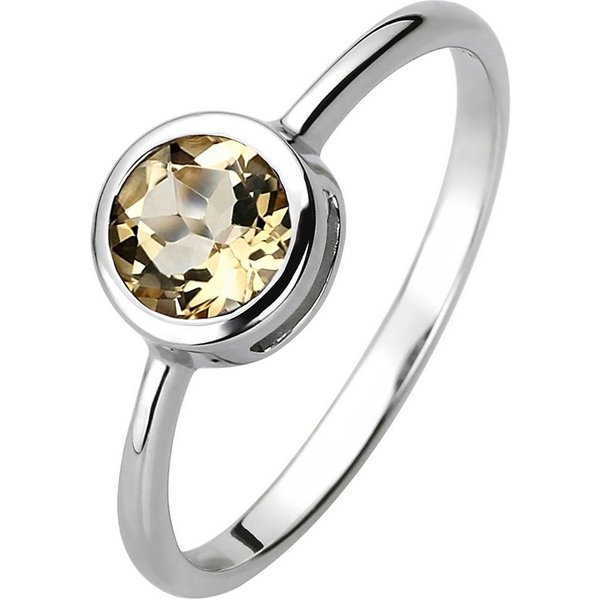 JOBO Fingerring, 925 Silber mit Citrin