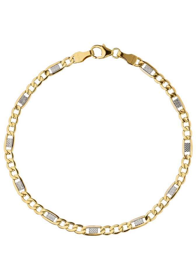 JOBO Goldarmband, Steg-Panzerarmband 333 Gold bicolor 19 cm – Bild 2 von 5