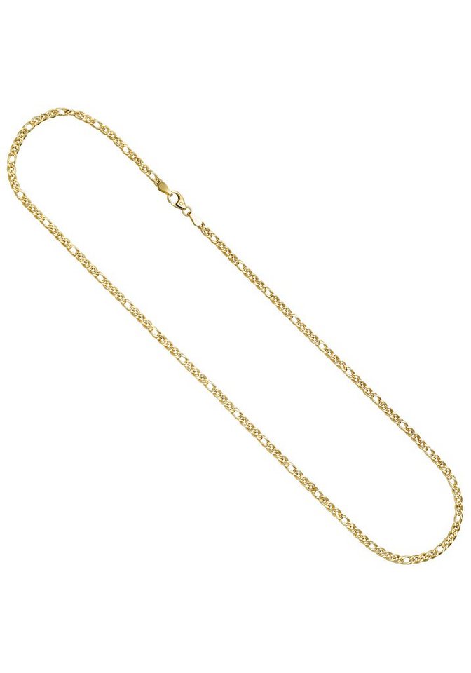 JOBO Goldkette, Zwillings-Panzerkette 585 Gold 45 cm 3 mm – Bild 2 von 5