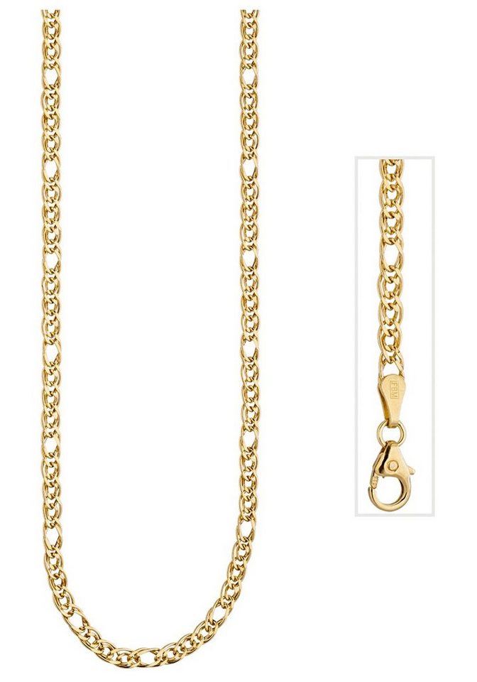 JOBO Goldkette, Zwillings-Panzerkette 585 Gold 45 cm 3 mm – Bild 3 von 5