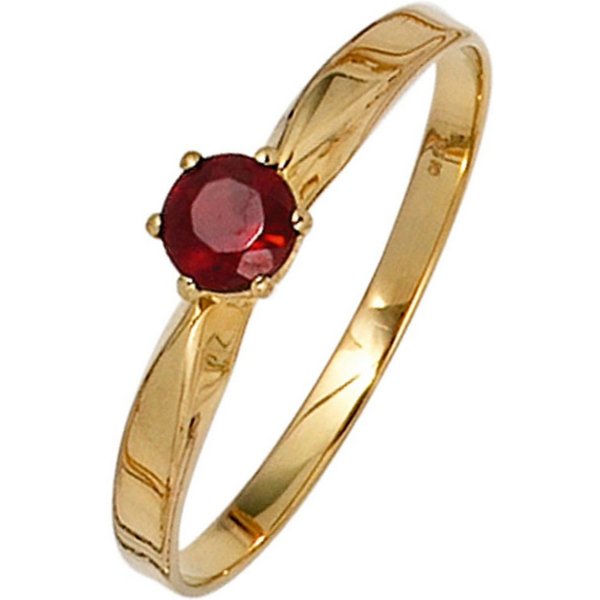 JOBO Goldring, 585 Gold mit Granat