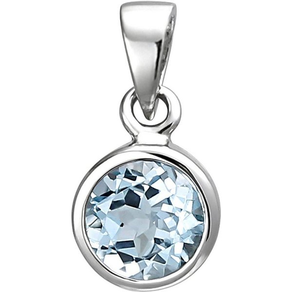 JOBO Kettenanhänger Anhänger mit Blautopas, 925 Silber