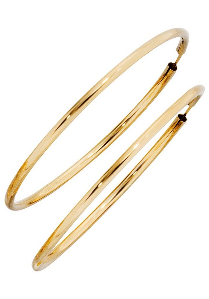 JOBO Paar Creolen, rund 333 Gold – Bild 2 von 2