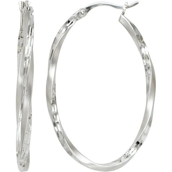 JOBO Paar Creolen, oval 925 Silber