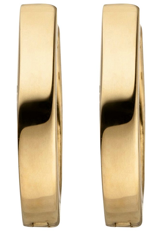JOBO Paar Creolen, 585 Gold 12,5 mm – Bild 2 von 3