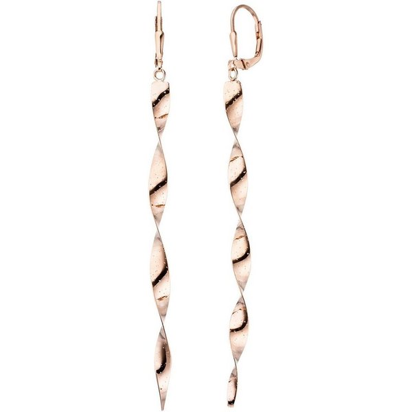 JOBO Paar Ohrhänger Spirale, 925 Silber roségold vergoldet