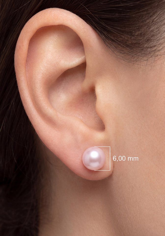 JOBO Paar Ohrstecker, 333 Gold mit Süßwasser-Zuchtperlen 6 mm – Bild 2 von 3