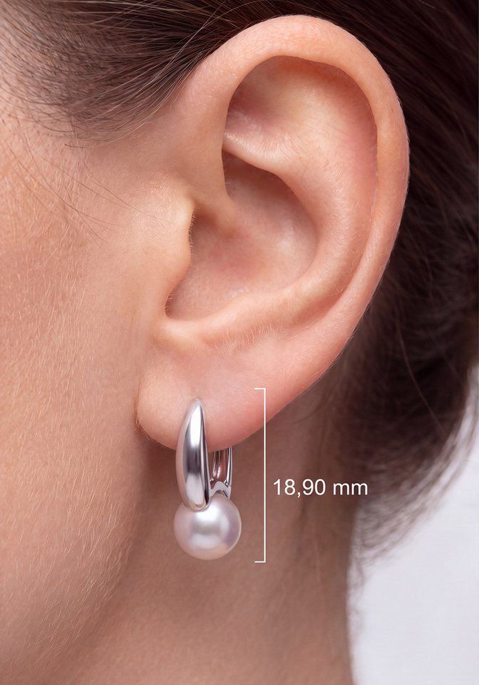 JOBO Perlenohrringe, 925 Silber mit Süßwasser-Zuchtperlen – Bild 2 von 3