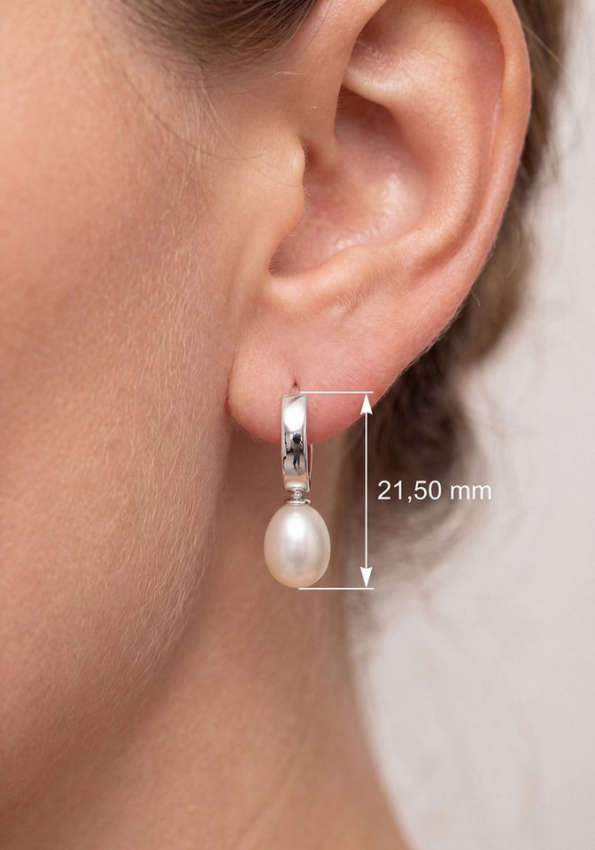 JOBO Perlenohrringe, 925 Silber mit Süßwasser-Zuchtperlen – Bild 2 von 3