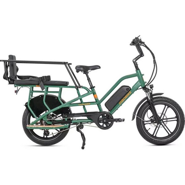JOBOBIKE E-Bike Cargo 20 Zoll, 150km, bis 200 kg, Lastenrad für Familie, Einkauf & Alltag, 7 Gang Shimano, Kettenschaltung, Heckmotor, 720 Wh, (Bremslicht, Farb