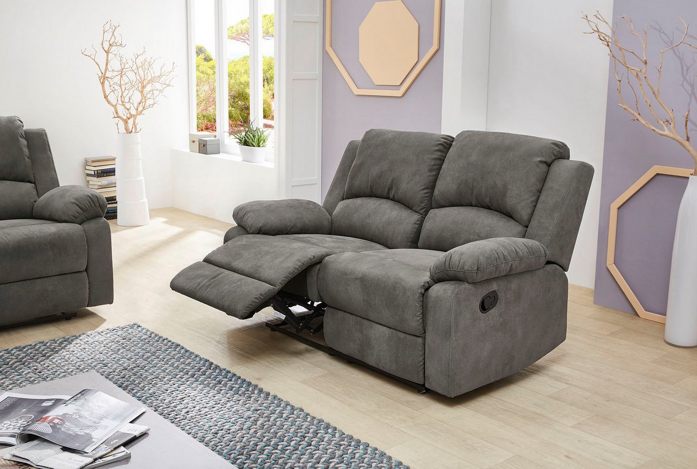 Jockenhöfer Gruppe 2-Sitzer Dakota, B: 148 cm, mit Relax- & Liegefunktion, Taschenfederkern-Polsterung – Bild 2 von 5
