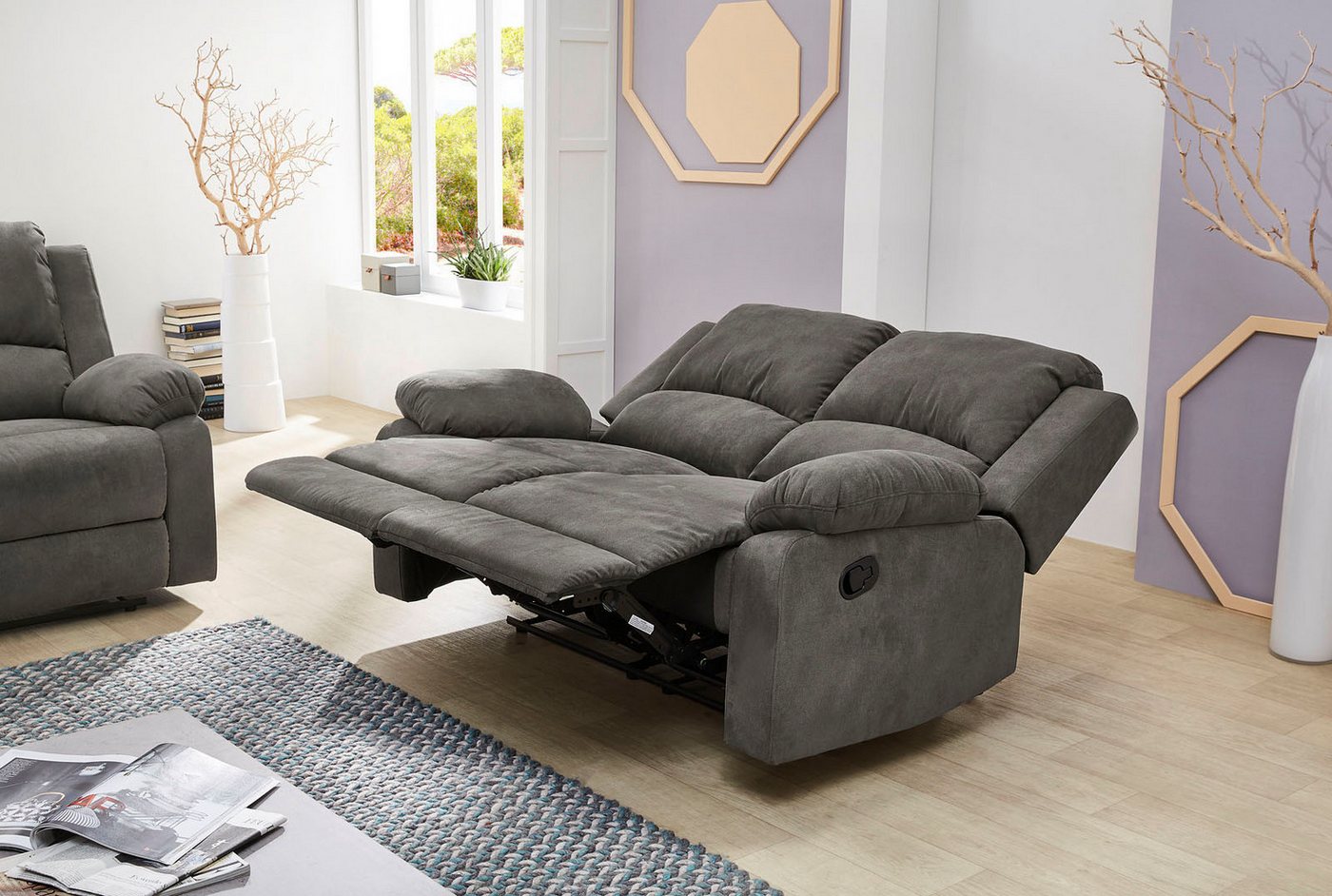 Jockenhöfer Gruppe 2-Sitzer Dakota, B: 148 cm, mit Relax- & Liegefunktion, Taschenfederkern-Polsterung – Bild 3 von 5