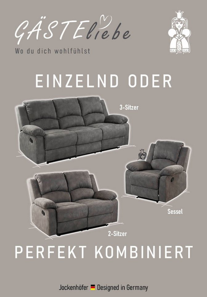 Jockenhöfer Gruppe 2-Sitzer Dakota, B: 148 cm, mit Relax- & Liegefunktion, Taschenfederkern-Polsterung – Bild 5 von 5