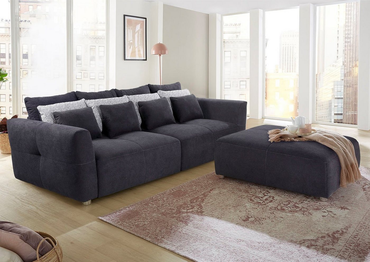 Jockenhöfer Gruppe Big-Sofa Gulliver, B: 298 cm, mit Zierkissen, Federkernpolsterung für angenehmen Sitzkomfort – Bild 4 von 5
