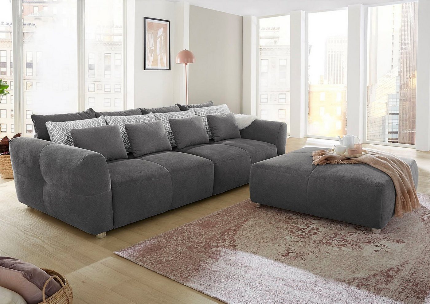 Jockenhöfer Gruppe Big-Sofa Gulliver, B: 298 cm, mit Zierkissen, Federkernpolsterung für angenehmen Sitzkomfort – Bild 4 von 5