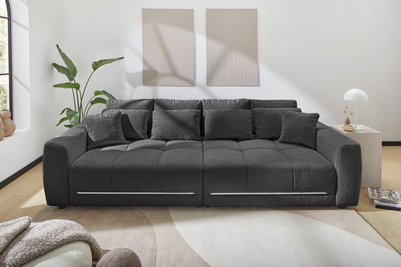 Jockenhöfer Gruppe Big-Sofa Lumina, XXL, B: 294 cm, mit LED-RGB-Beleuchtung, Liegefläche 120x240cm, Mega-Sofa, inklusive Federkernpolsterung und 10 Kissen – Bild 2 von 5