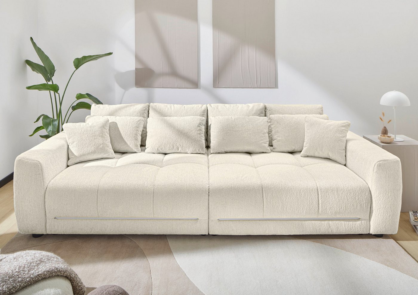 Jockenhöfer Gruppe Big-Sofa Lumina, XXL, B: 294 cm, mit LED-RGB-Beleuchtung, Liegefläche 120x240cm, Mega-Sofa, inklusive Federkernpolsterung und 10 Kissen – Bild 2 von 5