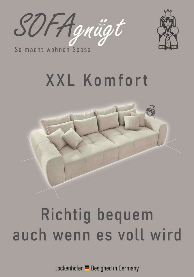 Jockenhöfer Gruppe Big-Sofa Moldau, B. 306 cm, mit Federkernpolsterung, Liegefläche 120x240 cm, Mega-Sofa im XXL-Format, Federkern, 12 Kissen – Bild 3 von 5