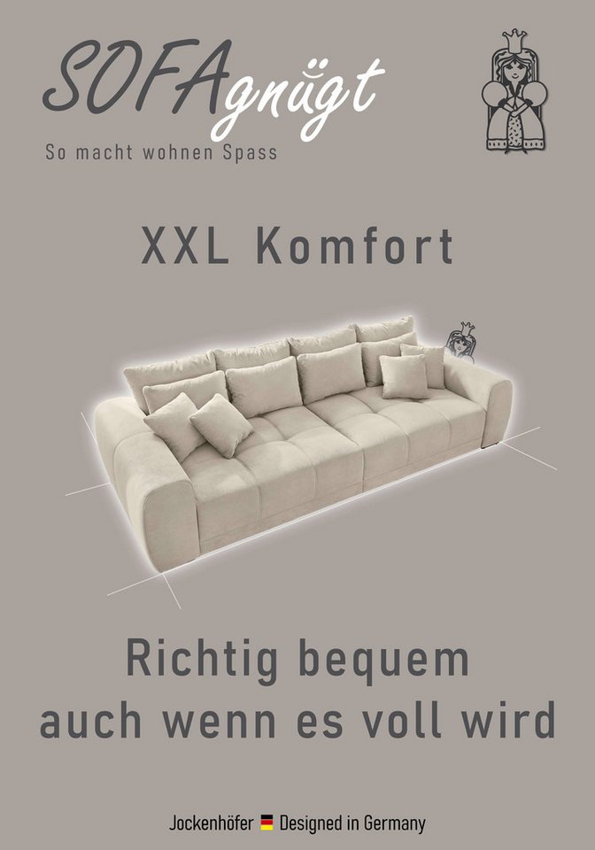 Jockenhöfer Gruppe Big-Sofa Moldau, B. 306 cm, mit Federkernpolsterung, Liegefläche 120x240 cm, Mega-Sofa im XXL-Format, Federkern, 12 Kissen – Bild 3 von 5