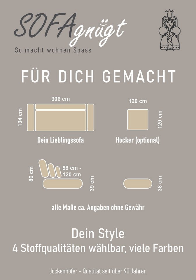Jockenhöfer Gruppe Big-Sofa Moldau, B. 306 cm, mit Federkernpolsterung, Liegefläche 120x240 cm, Mega-Sofa im XXL-Format, Federkern, 12 Kissen – Bild 5 von 5