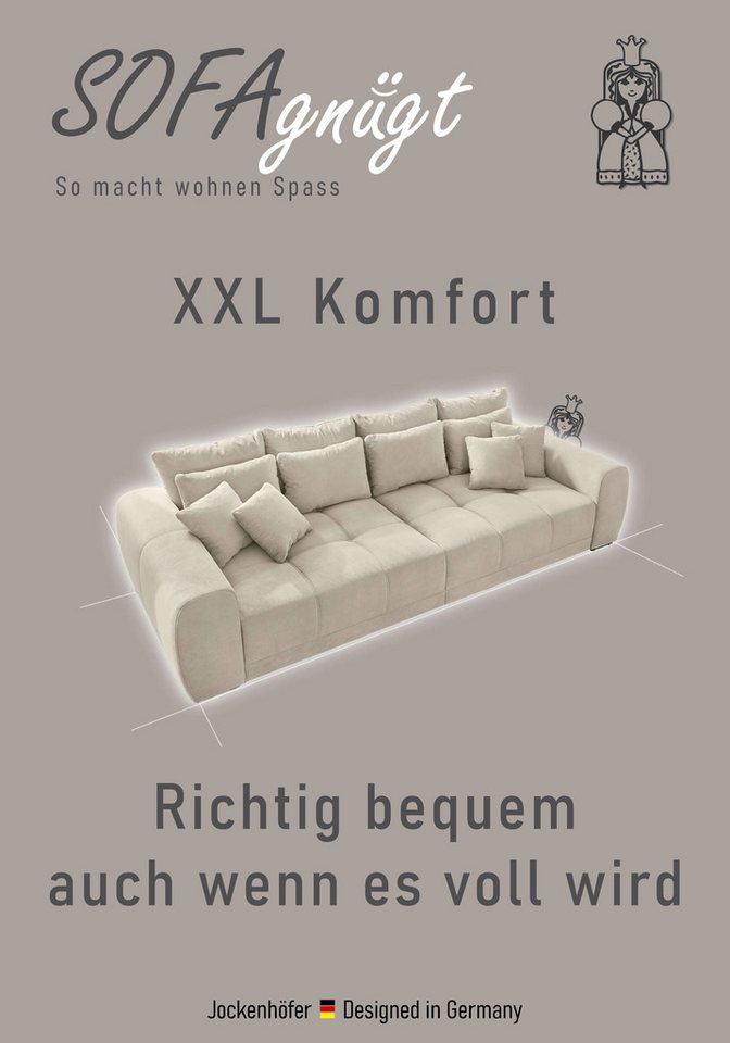 Jockenhöfer Gruppe Big-Sofa Moldau, B. 306 cm, mit Federkernpolsterung, Liegefläche 120x240 cm, Mega-Sofa im XXL-Format, Federkern, 12 Kissen – Bild 3 von 5