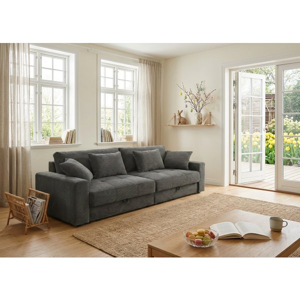 Jockenhöfer Gruppe Big-Sofa Space XL, B: 284 cm, Mega-Sofa mit Bettkasten & 4 Zierkissen