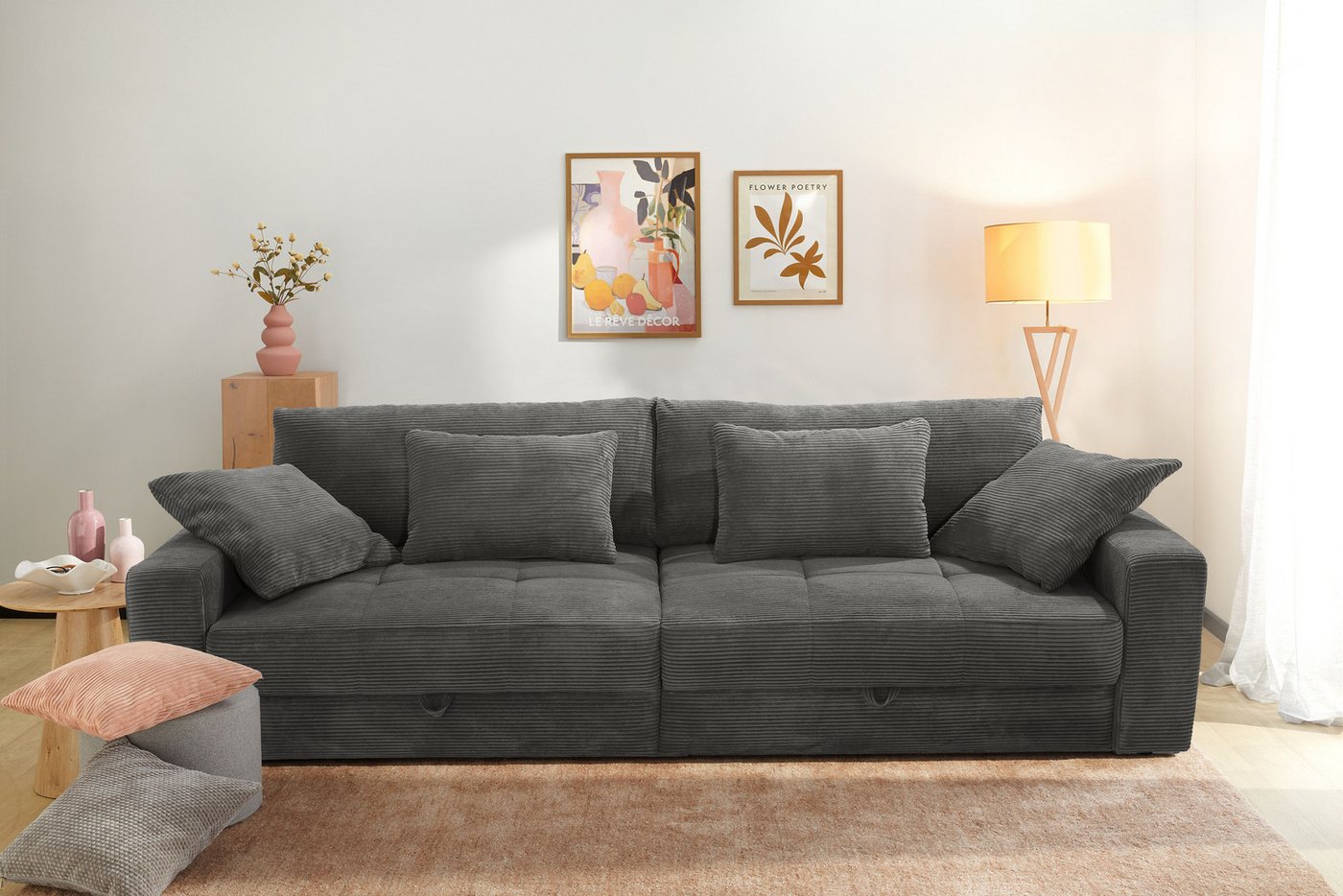 Jockenhöfer Gruppe Big-Sofa Space XL, B: 284 cm, Mega-Sofa mit Bettkasten & 4 Zierkissen – Bild 4 von 5