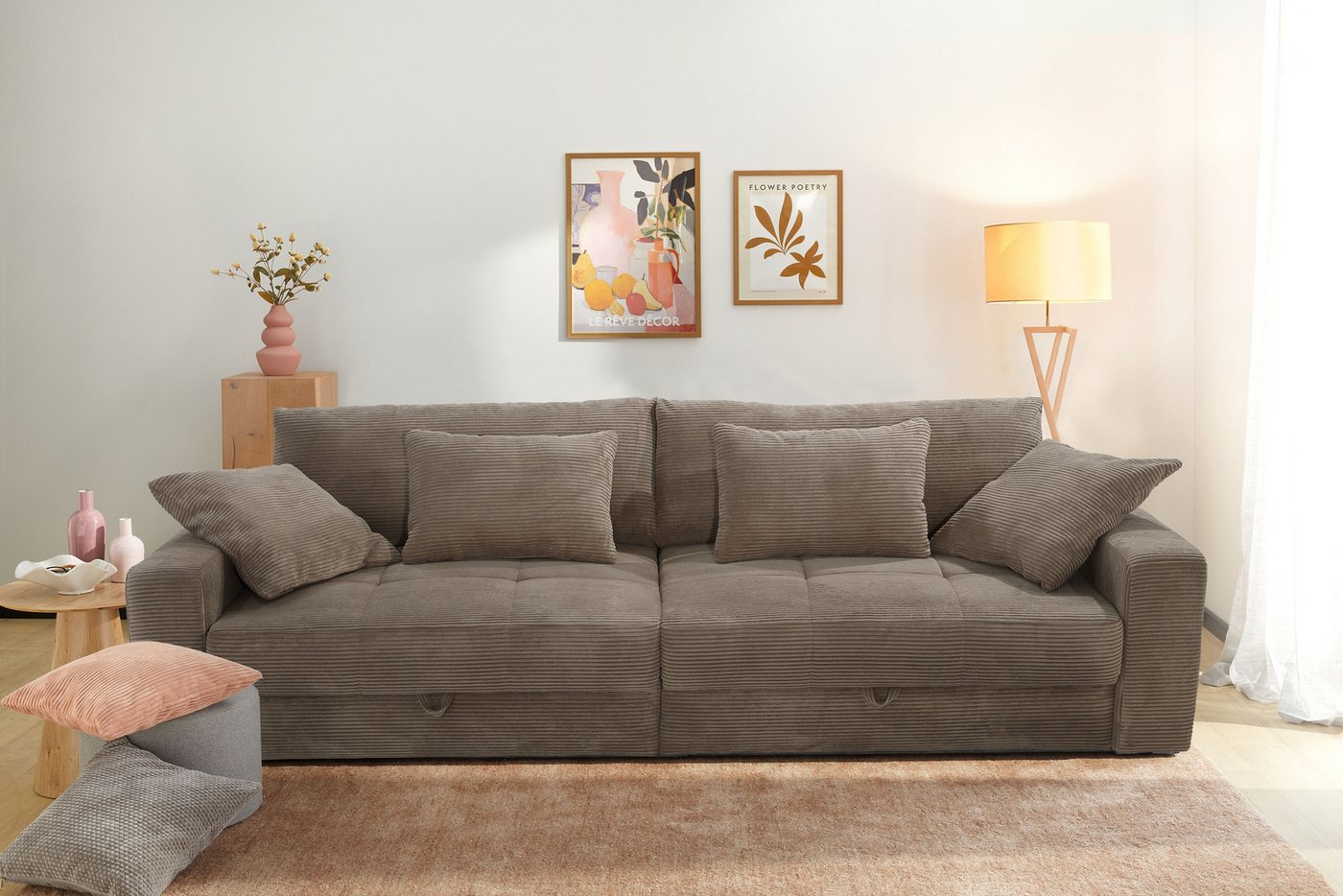 Jockenhöfer Gruppe Big-Sofa Space XL, B: 284 cm, Mega-Sofa mit Bettkasten & 4 Zierkissen – Bild 4 von 5