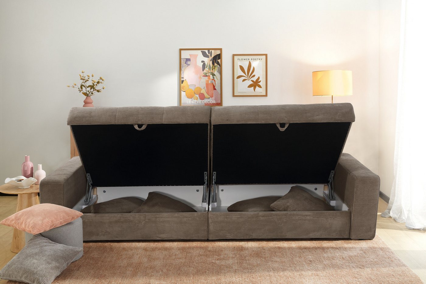 Jockenhöfer Gruppe Big-Sofa Space XL, B: 284 cm, Mega-Sofa mit Bettkasten & 4 Zierkissen – Bild 5 von 5