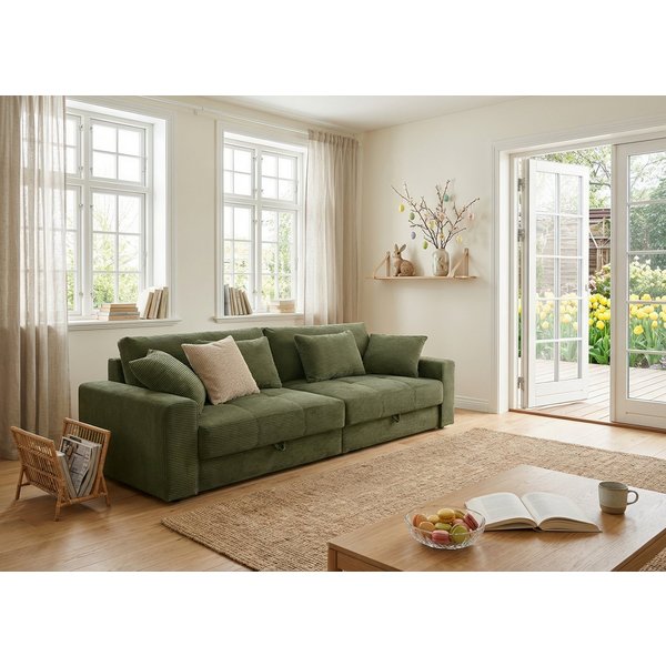 Jockenhöfer Gruppe Big-Sofa Space XL, B: 284 cm, Mega-Sofa mit Bettkasten & 4 Zierkissen