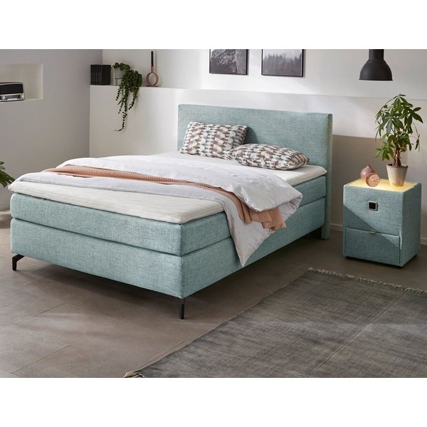 Jockenhöfer Gruppe Boxspringbett ALINA inkl. Bonnell- oder Tonnentaschenfederkernmatratze H2-H3, mit Kaltschaumtopper, Strukturstoff-Bezug, 90/140/180 cm x 200 