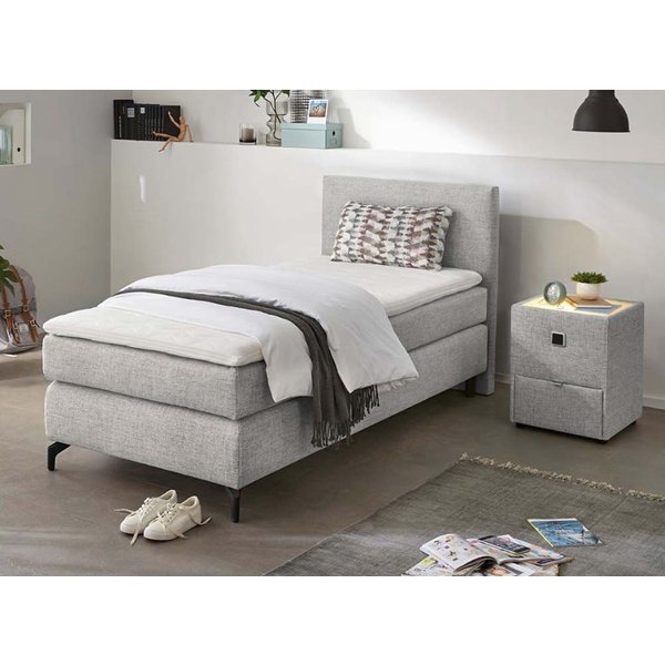 Jockenhöfer Gruppe Boxspringbett ALINA inkl. Bonnell- oder Tonnentaschenfederkernmatratze H2-H3, mit Kaltschaumtopper, Strukturstoff-Bezug, 90/140/180 cm x 200 