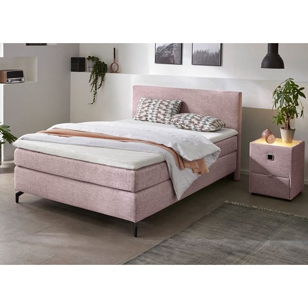 Jockenhöfer Gruppe Boxspringbett ALINA inkl. Bonnell- oder Tonnentaschenfederkernmatratze H2-H3, mit Kaltschaumtopper, Strukturstoff-Bezug, 90/140/180 cm x 200 