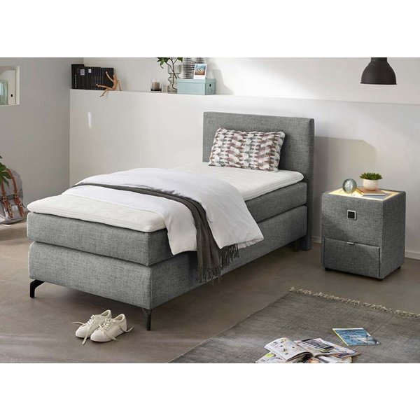 Jockenhöfer Gruppe Boxspringbett ALINA inkl. Bonnell- oder Tonnentaschenfederkernmatratze H2-H3, mit Kaltschaumtopper, Strukturstoff-Bezug, 90/140/180 cm x 200 
