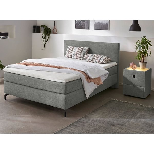 Jockenhöfer Gruppe Boxspringbett ALINA inkl. Bonnell- oder Tonnentaschenfederkernmatratze H2-H3, mit Kaltschaumtopper, Strukturstoff-Bezug, 90/140/180 cm x 200 