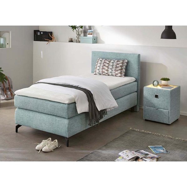 Jockenhöfer Gruppe Boxspringbett ALINA inkl. Bonnell- oder Tonnentaschenfederkernmatratze H2-H3, mit Kaltschaumtopper, Strukturstoff-Bezug, 90/140/180 cm x 200 