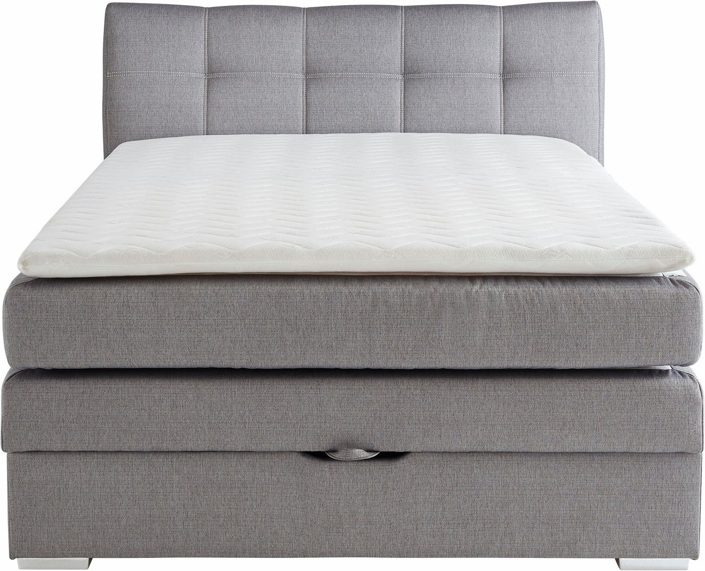Jockenhöfer Gruppe Boxspringbett AMELIE, mit Bettkasten & Bonnell-Federkernmatratze, mit PUR-Schaum-Topper, Cord-oder Struktur-Bezug, 120/140 cm x 200 cm – Bild 3 von 5