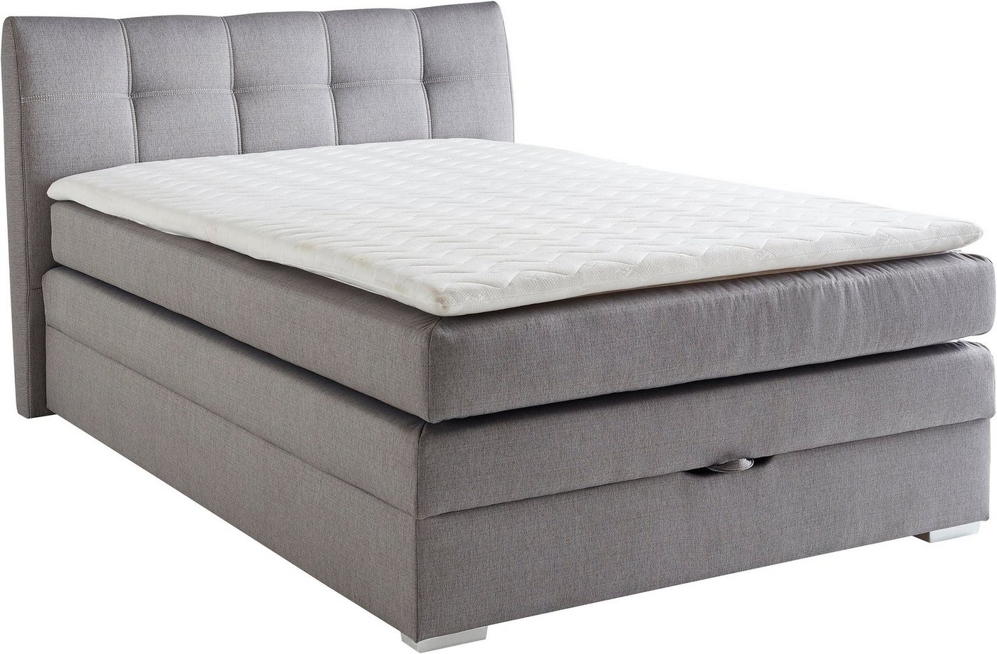 Jockenhöfer Gruppe Boxspringbett AMELIE, mit Bettkasten & Bonnell-Federkernmatratze, mit PUR-Schaum-Topper, Cord-oder Struktur-Bezug, 120/140 cm x 200 cm – Bild 2 von 5